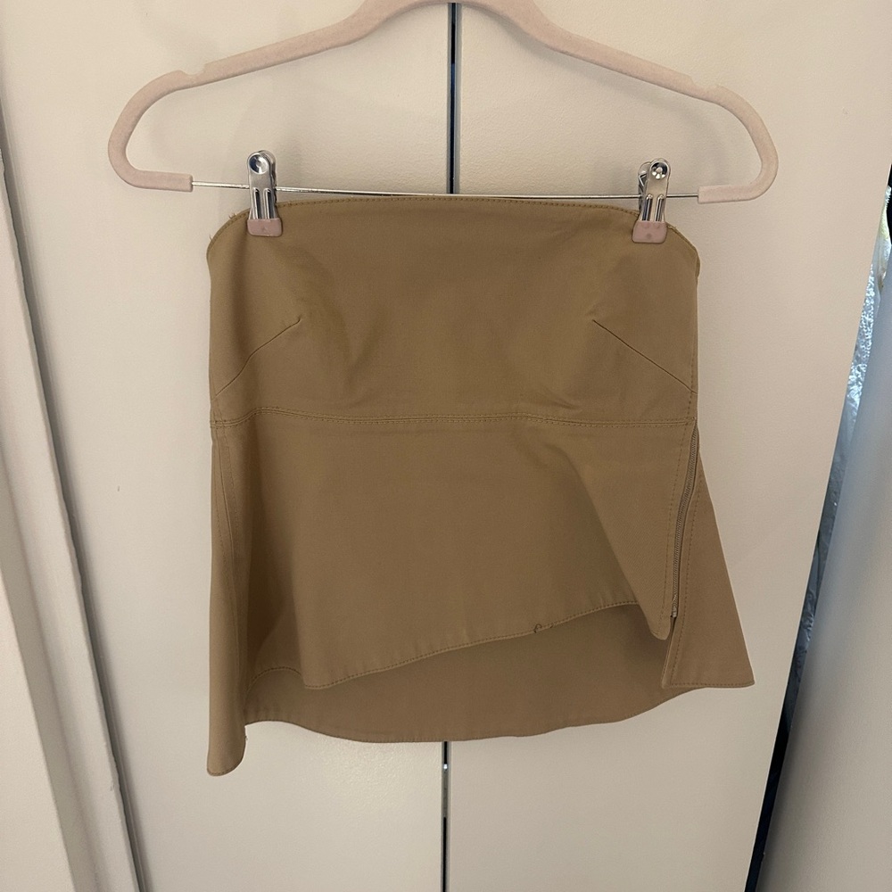 Zara Asymmetric Hem Tan Women’s Tube Top